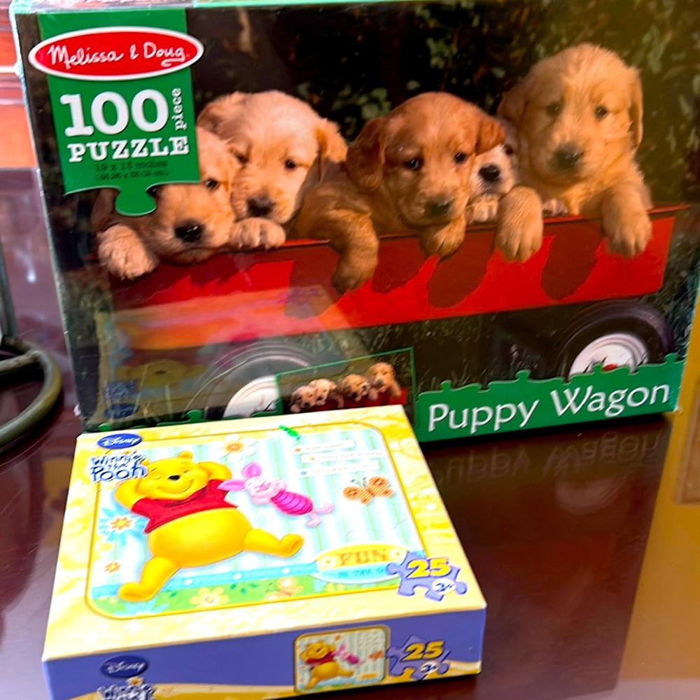 NWT 2 kids puzzles. Melissa & Doug 100 piece puzzle and a25 piece  Disney puzzle